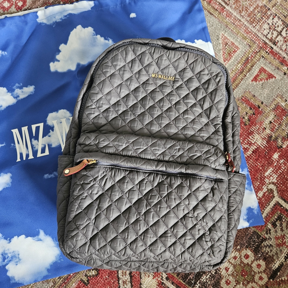 MZ Wallace Quilted Gray Backpack